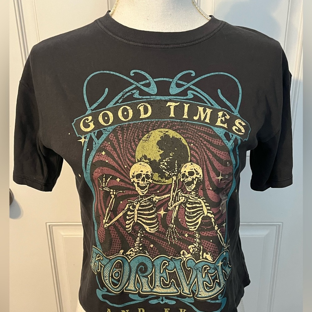 Good Times Forever Juniors T-Shirt X-Small. Skeletons. New